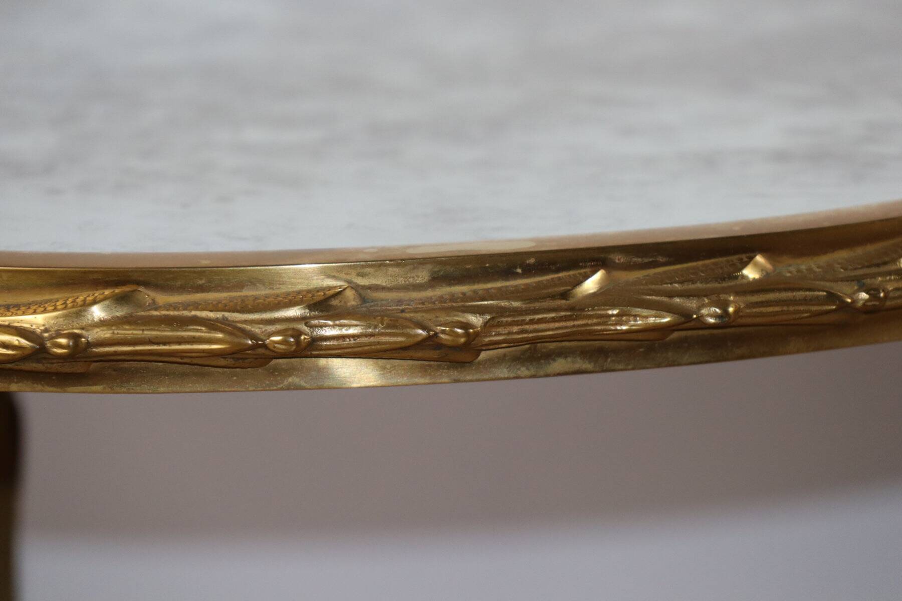 Maison Baguès coffee table in gilded bronze and aged mirror – 1950s