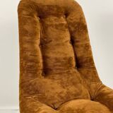 Pair of  chairs - 1970´s - chrome and brown velvet
