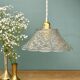 Vintage molded glass lampshade pendant light - tableware collection -