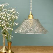 Vintage molded glass lampshade pendant light - tableware collection -