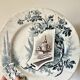 Set of 12 plates Terre de Fer, model Cartels, Creil & Montereau, 1900