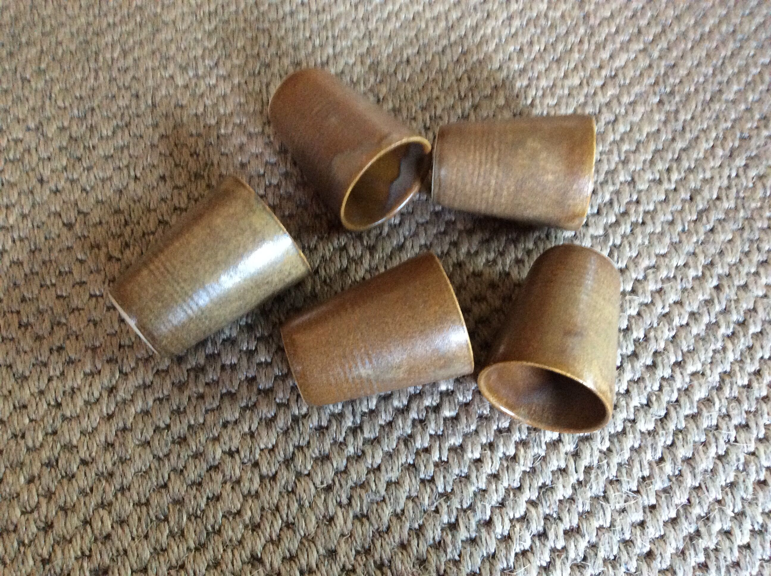 Series of 5 sandstone cups