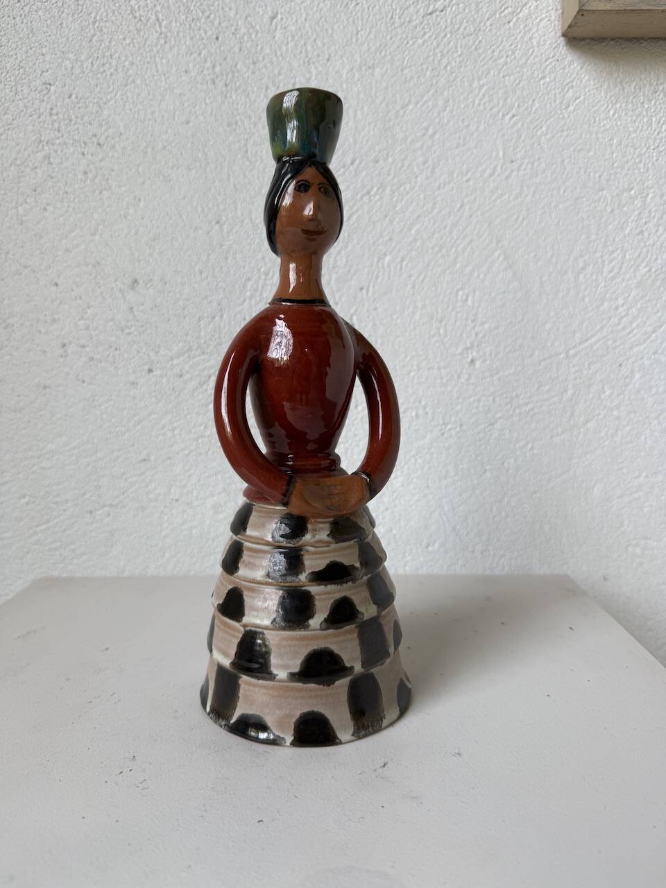 Ceramic candle holder for women, 1920/1930, Soufflenheim