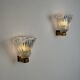 Pair of Archimede Seguso “Bullicante” Murano Glass Wall Sconces, 1940s
