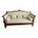 Boat bed canapé / Restoration style sofa in mahogany and damask fabric.