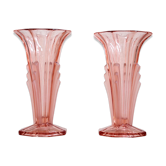 Paire de vase art deco en verre