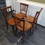 Suite de 4 chaises de bistrot Baumann vintage