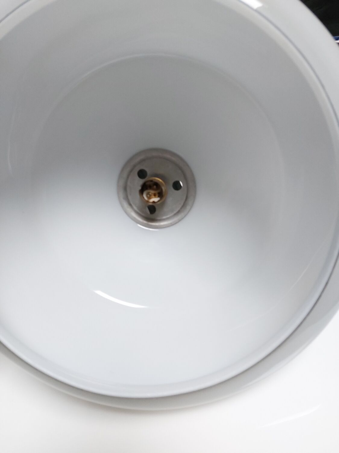 Vintage powdery grey opaline pendant lamp