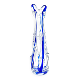 Monumental Murano Vase - Cobalt Blue & Crystal - Organic Design 70s