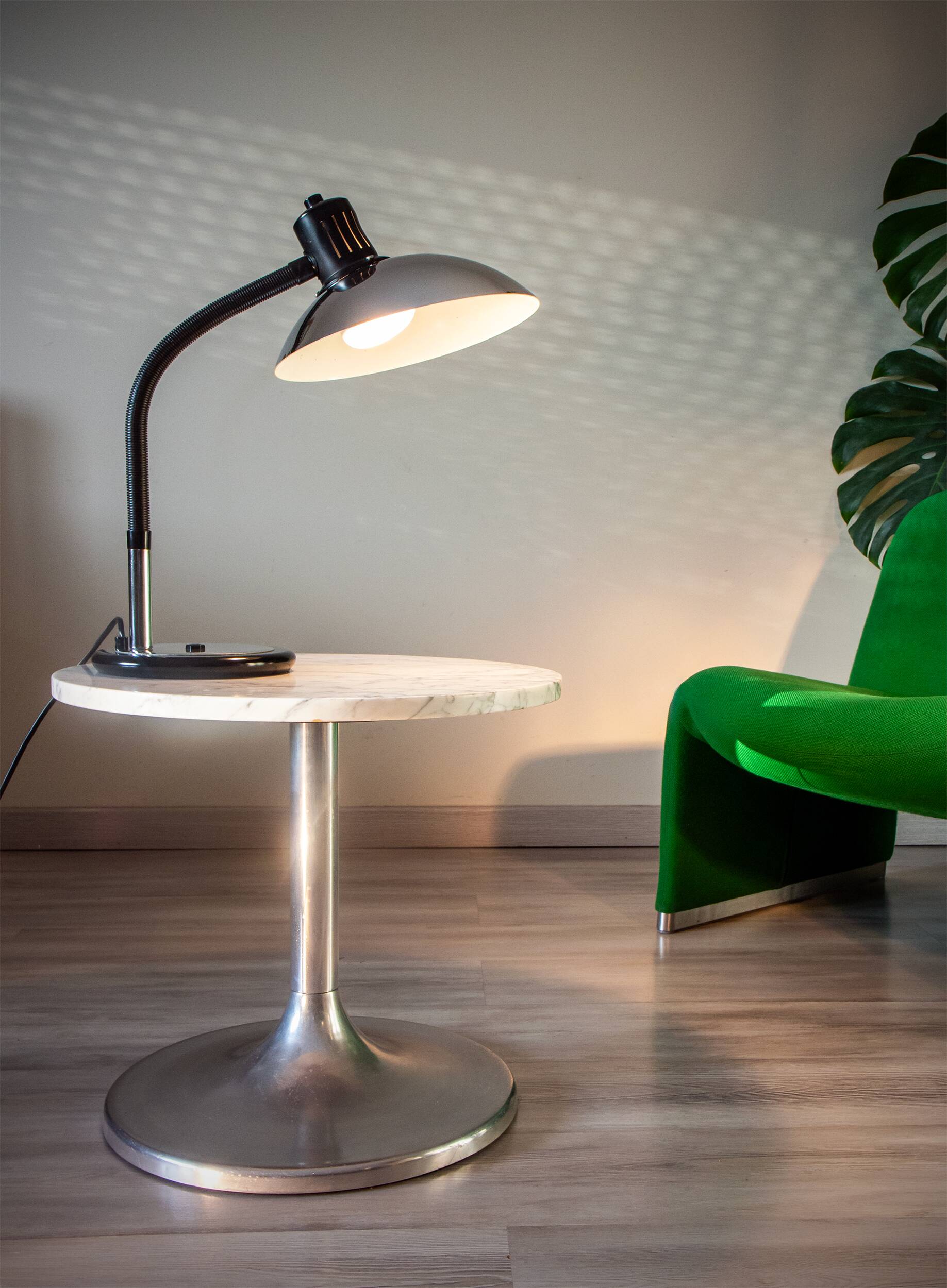 Large aluminium space age chrome lamp 1970