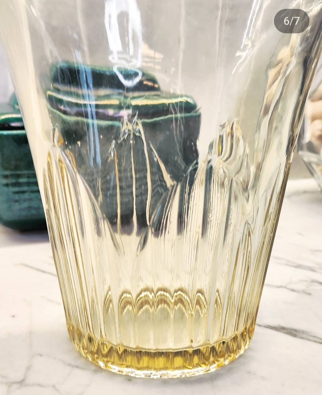Art Deco yellow glass vase