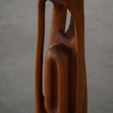 Large wooden sculpture "Woman" by Ole Wettergren, Danish modern, 1970s.