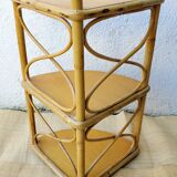 Rattan corner shelf