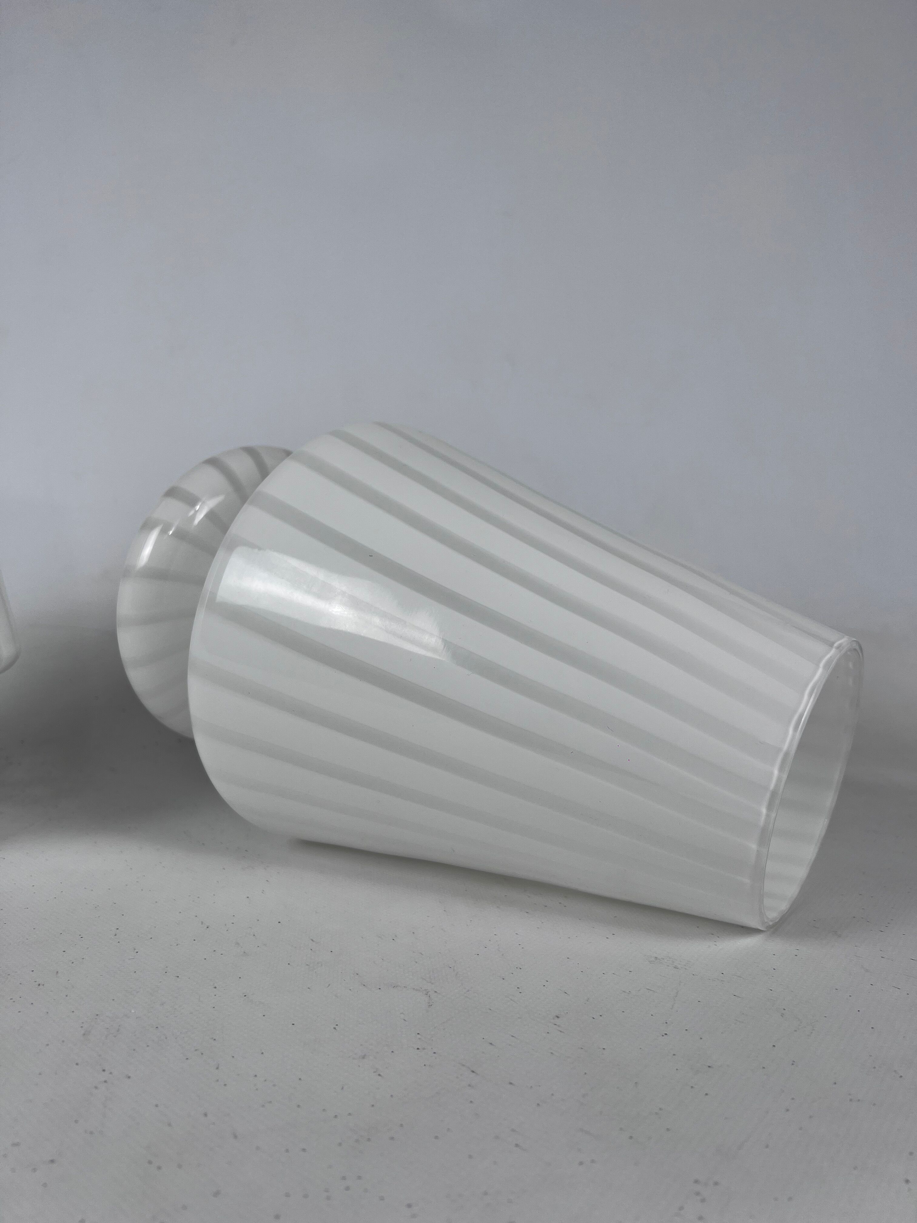 Vintage set of two postmodern Murano glass table lamps from 70s