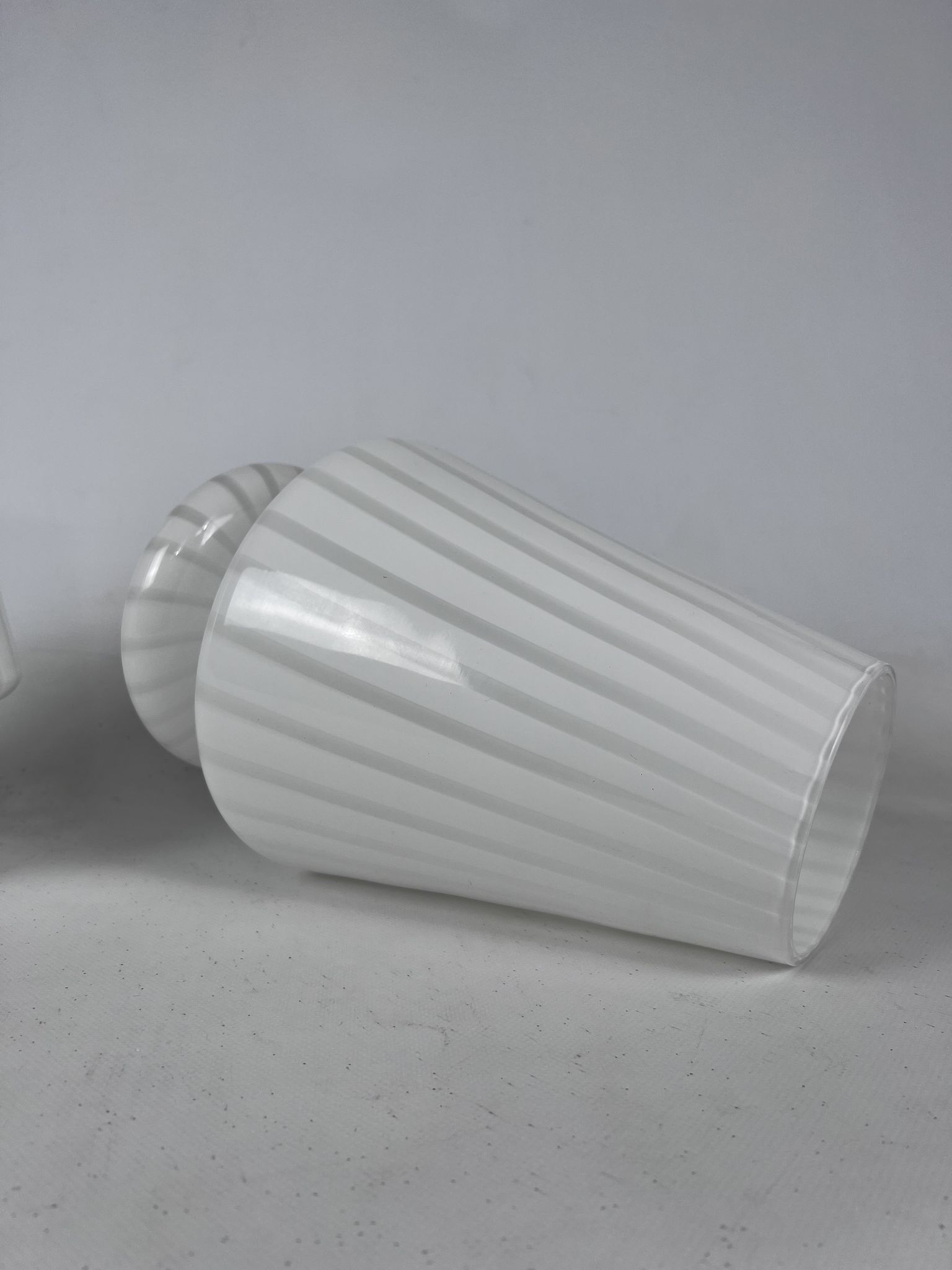 Vintage set of two postmodern Murano glass table lamps from 70s