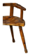 Chaise scandinave folk art trois pieds en pin du début du XXe siècle, wabi sabi