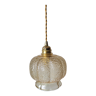 Amber molded glass pendant lamp