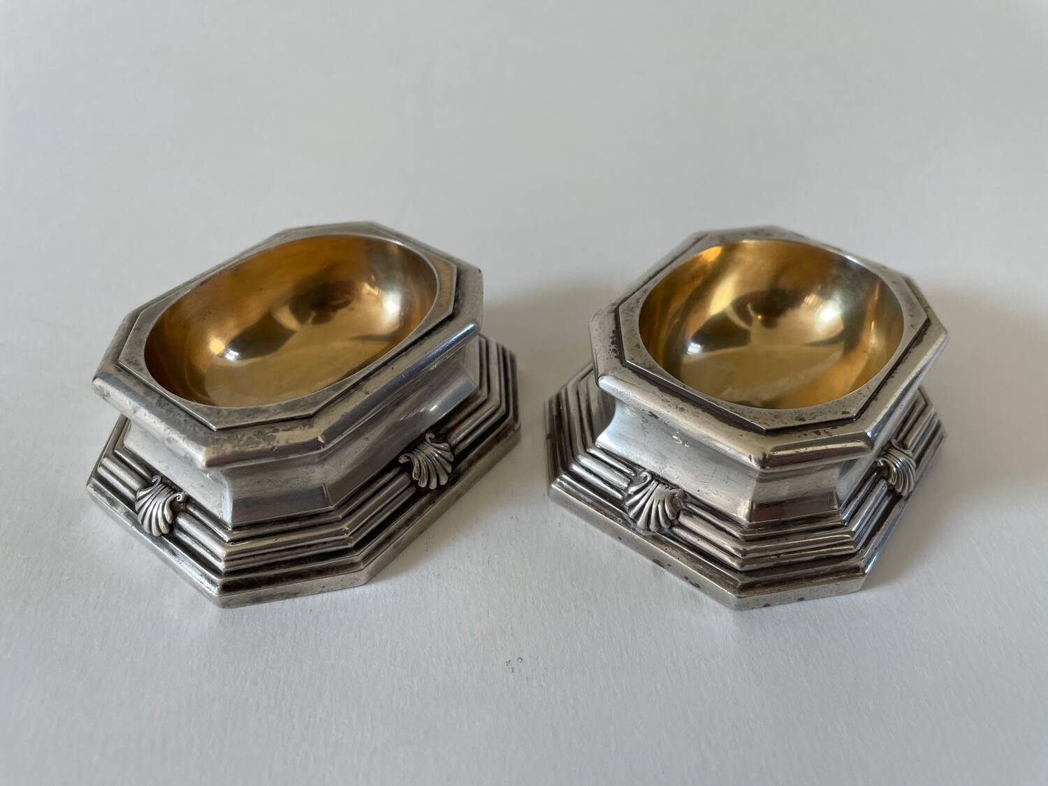 Pair of Boin Taburet solid silver salt shakers