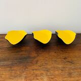 Set of 3 vintage bowls, yellow and black