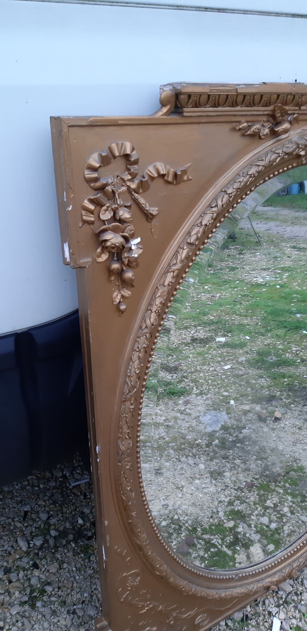 Miroir bois et stuc doré 19 éme