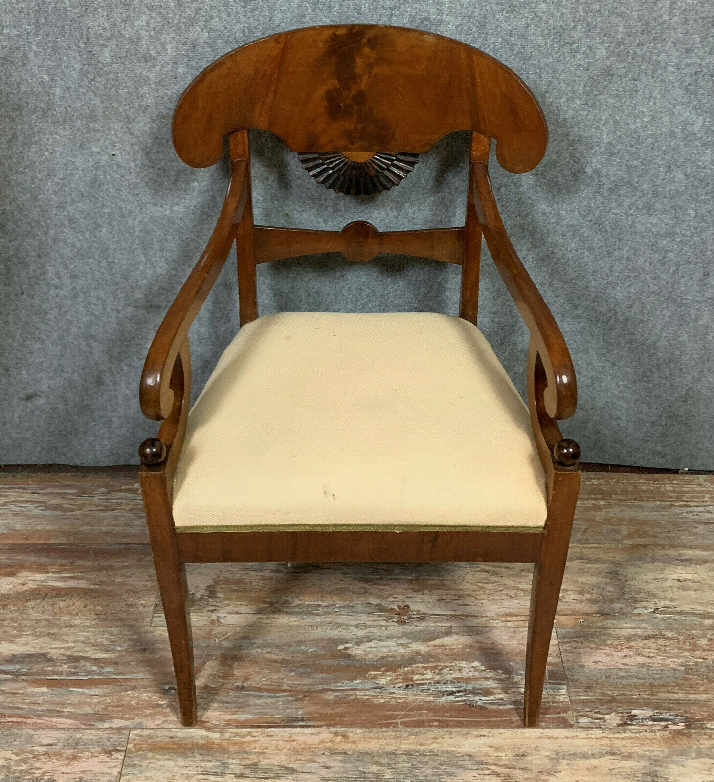 Biedermeier office chair in mahogany nineteenth century