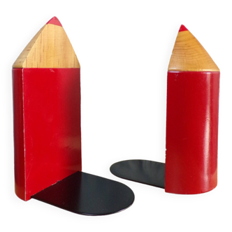 Pair of Maco pencil-shaped bookends