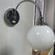 Vintage globe lamp in chrome and opaline metal, for standing or wall mounting