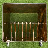 Range records or vinyl range in plexi, turtle scales effect, on wheels, 1970