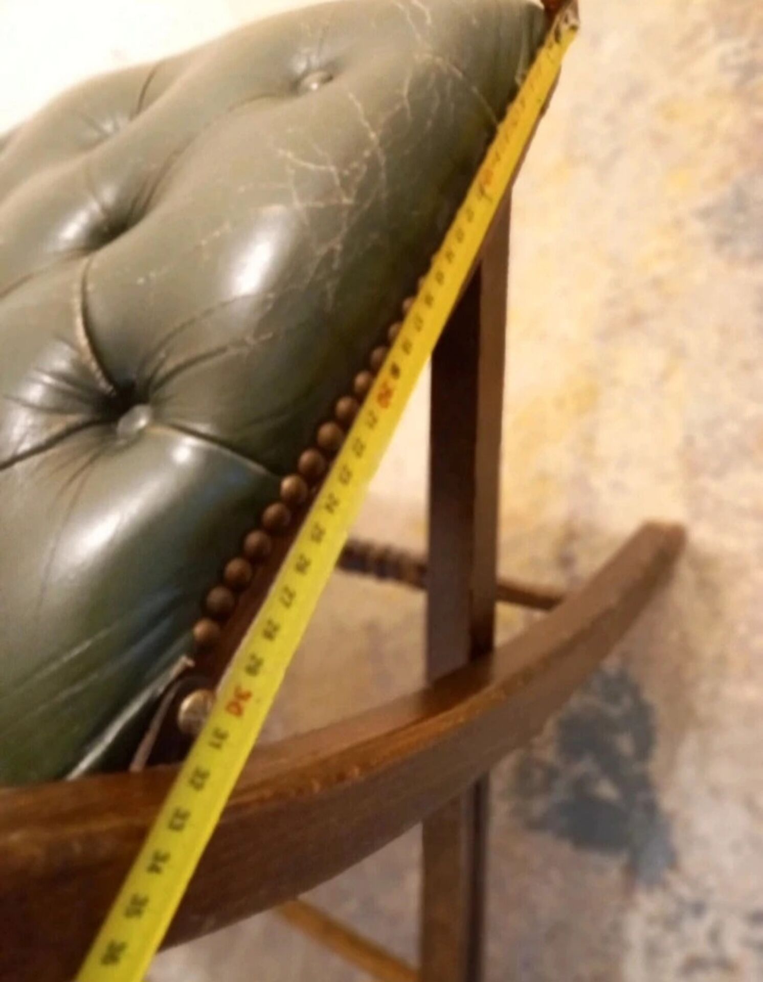 English folding chair - Vintage in wood and leather