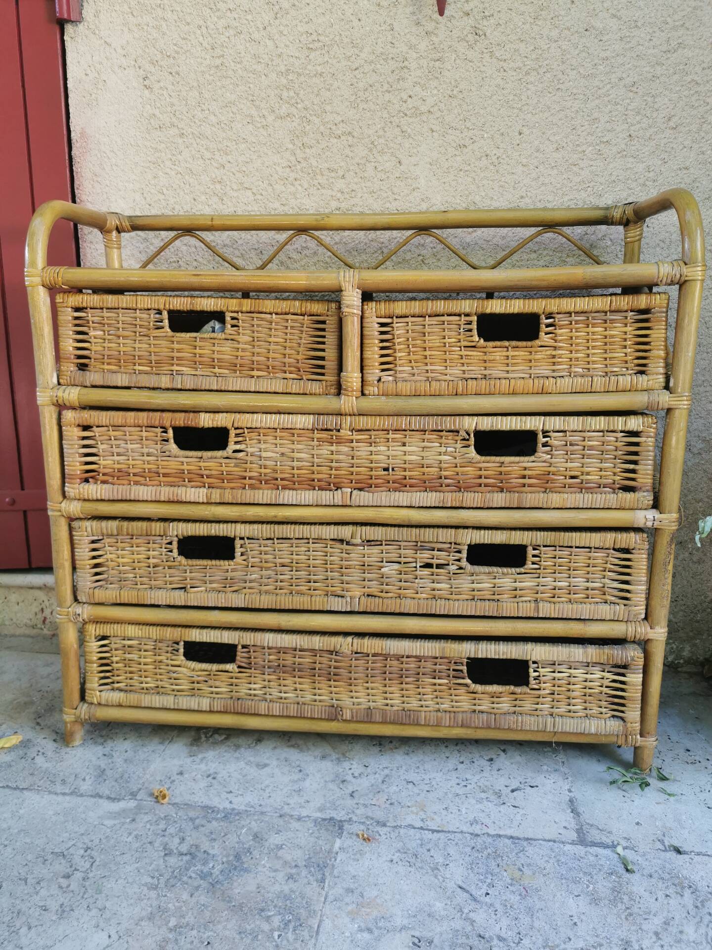 Rattan chest of drawers