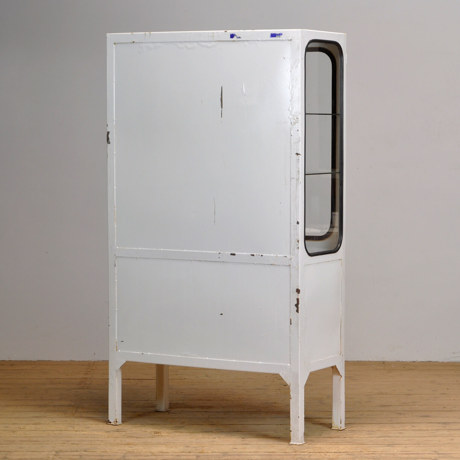 Glass & iron medical cabinet, 1970s