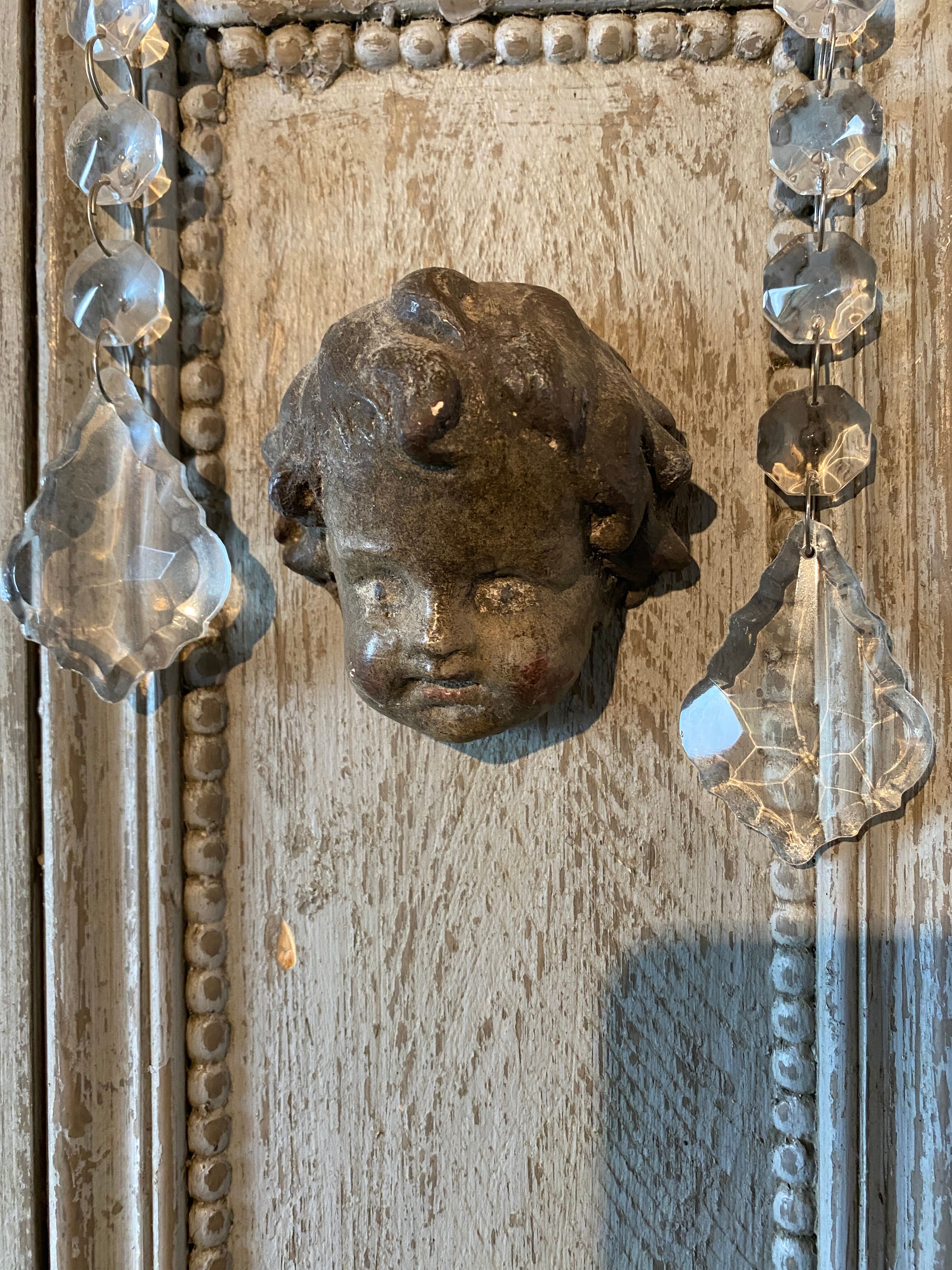 Wooden panel "Angelot" old ceruse gray