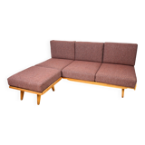 Vintage Modular Corner Sofa Bed with Ottoman, 1960s, Czechoslovakia