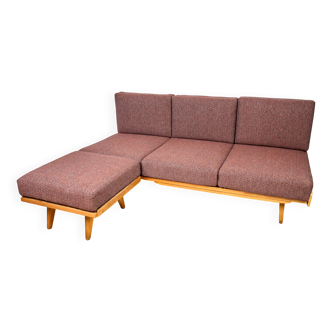 Vintage Modular Corner Sofa Bed with Ottoman, 1960s, Czechoslovakia