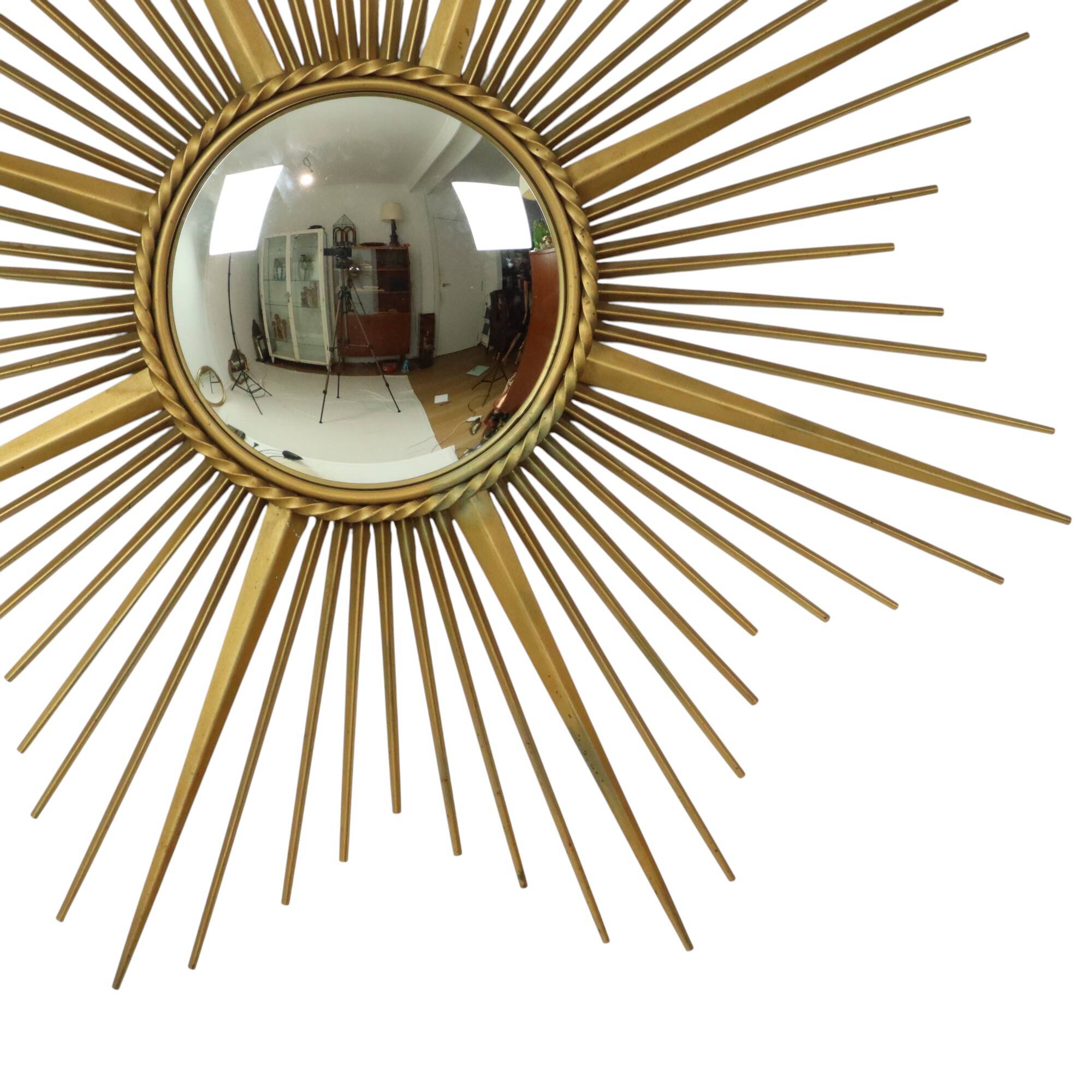 Large Vintage Sun Mirror Chaty Vallauris XL France 91cm