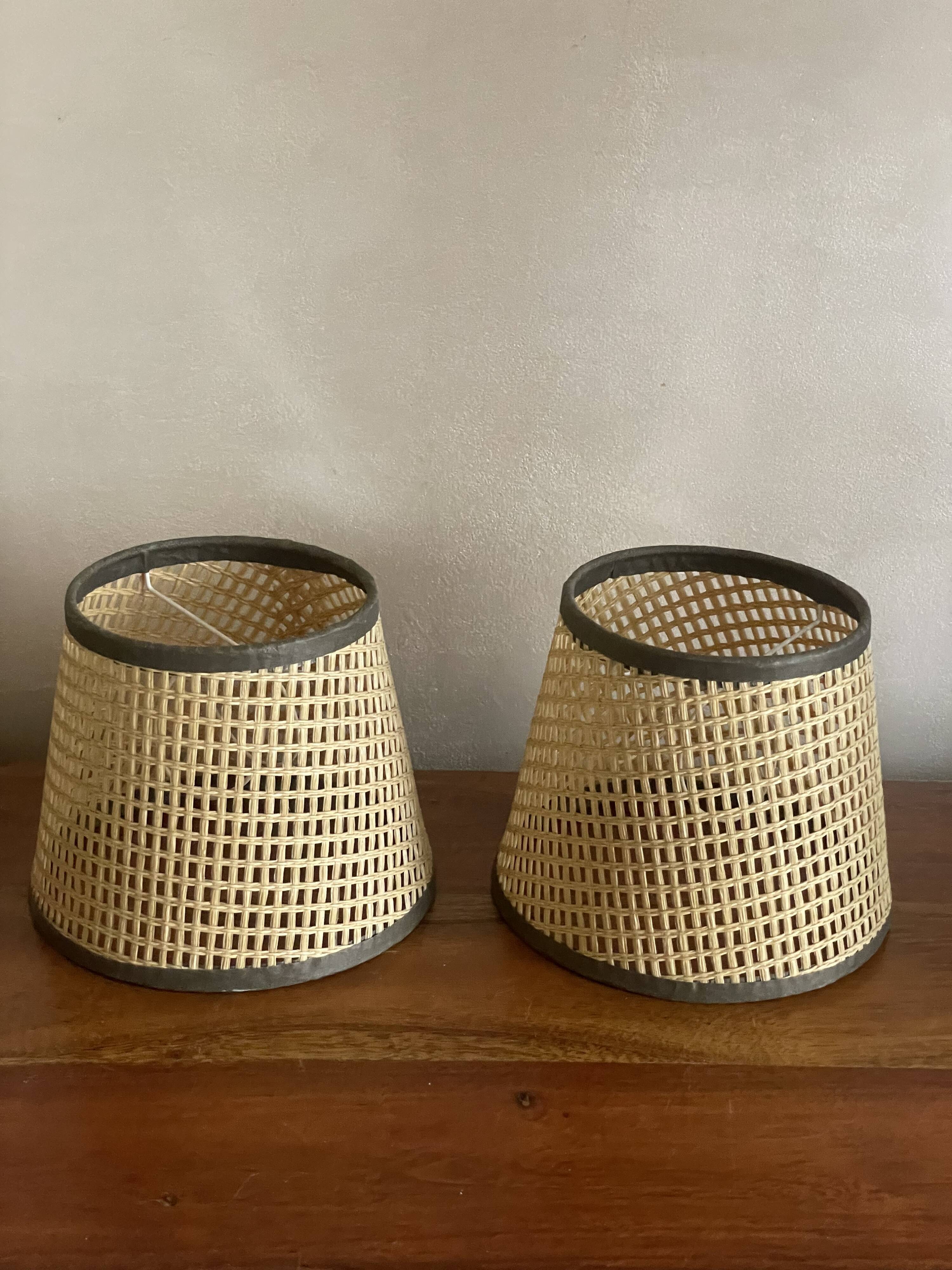Small cane lampshades