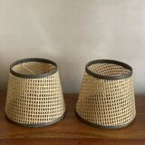 Small cane lampshades
