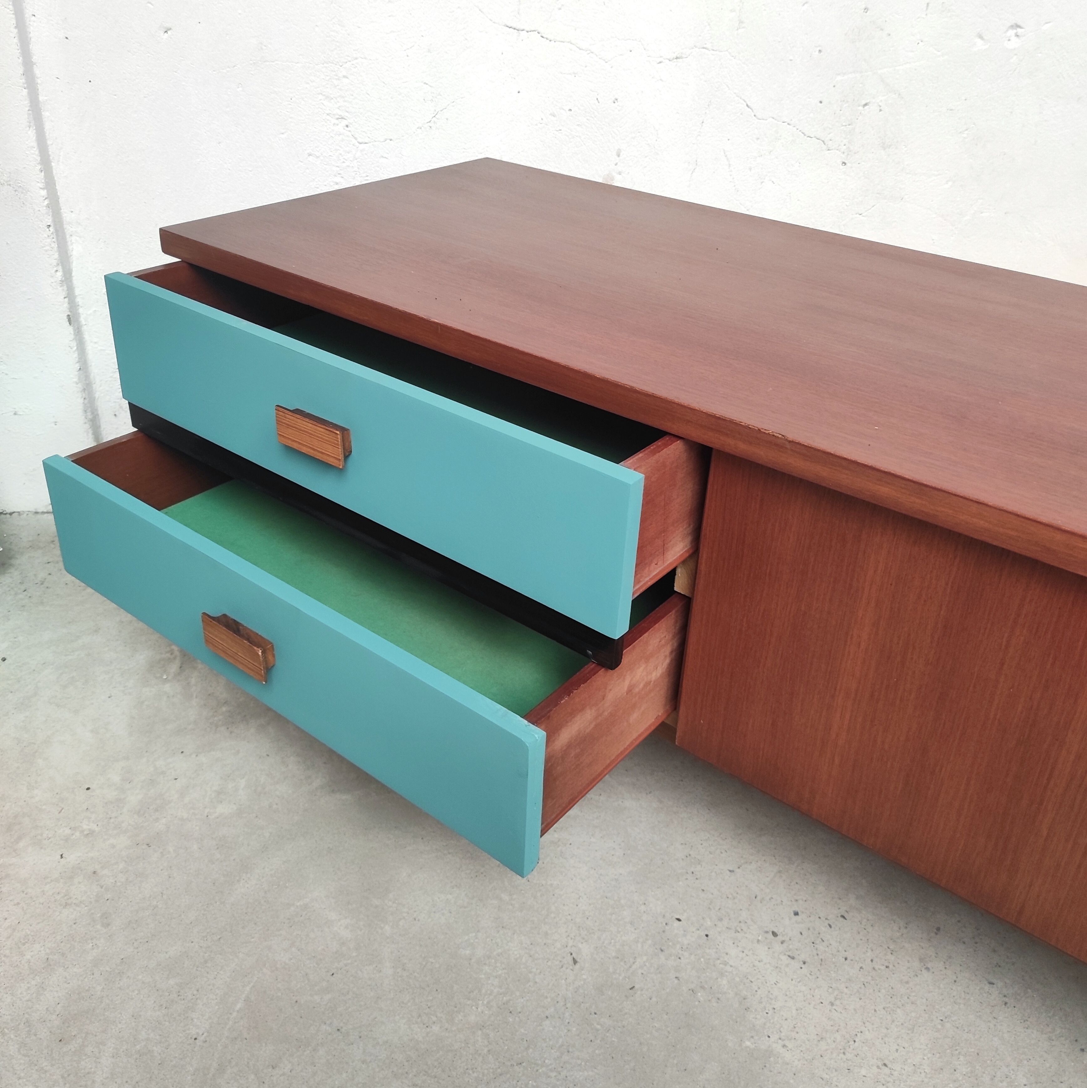 Low sideboard 220cm, 1960