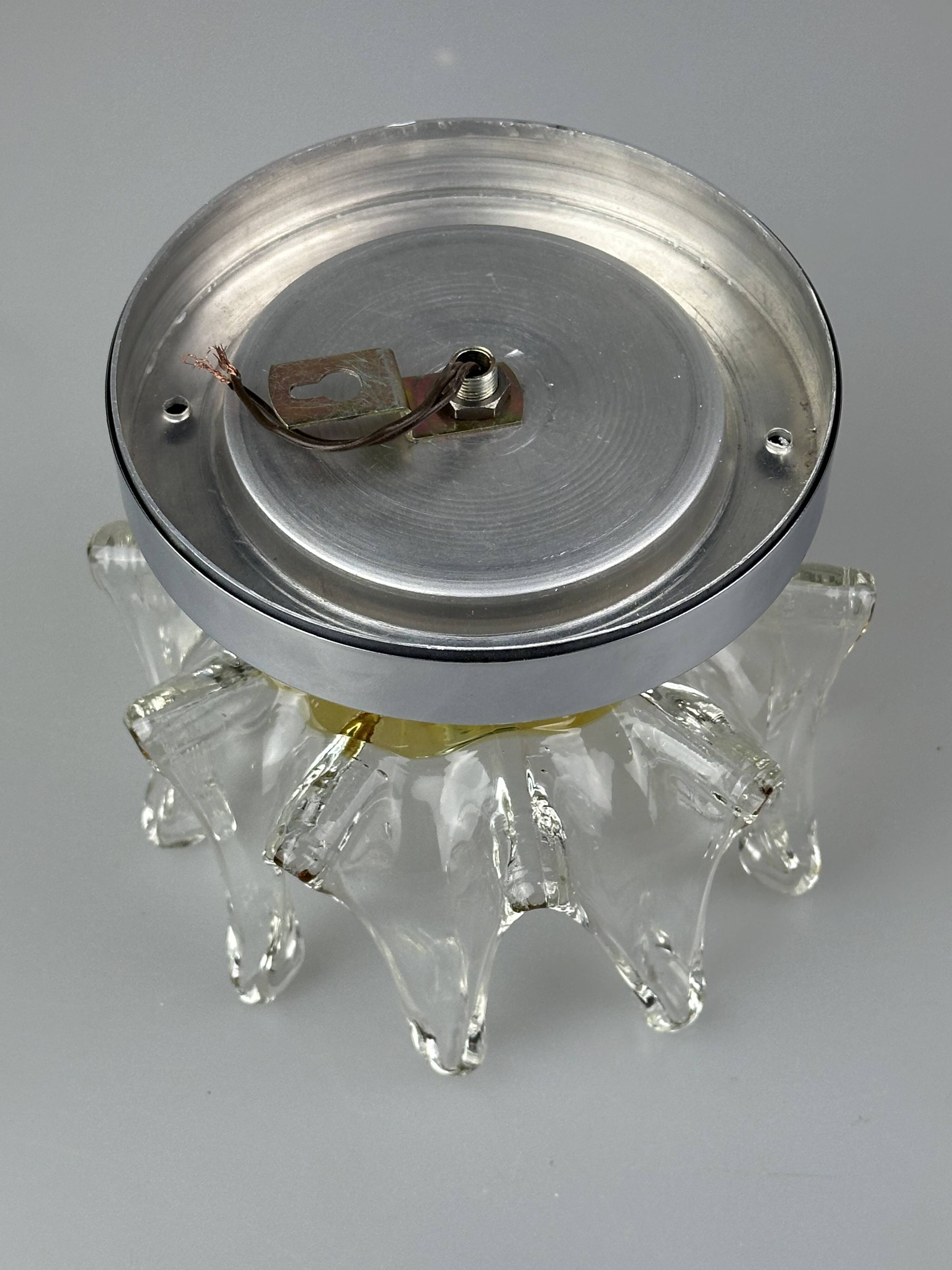 60s 70s wall lamp Wall Sconce made of metal & Murano glass Space Age design