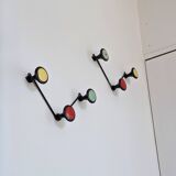 Porte manteau mural métal noir années 60