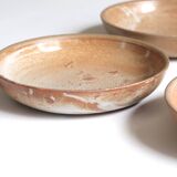 Six assiettes creuses de potier en grès de Saint Amand en Puisaye