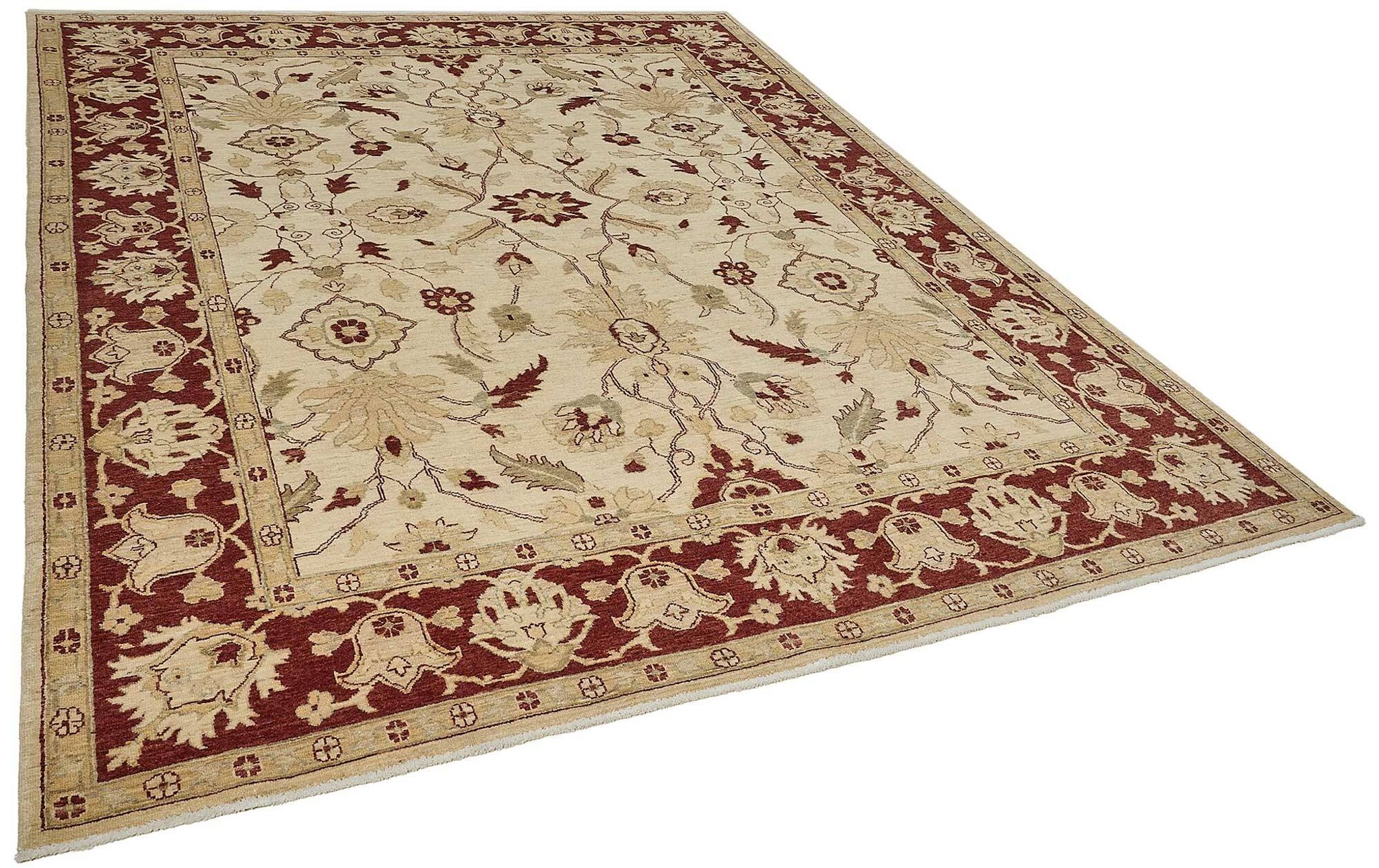 Tapis Oushak en laine noué à la main turc 242 cm x 295 cm