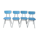 Lot of 4 chairs in blue formica
