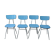 Lot of 4 chairs in blue formica