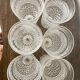 Vintage high glasses made of molded glass