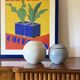 Mid-century Modern set of 2 gres vases, Franco Bucci Italy ca. 1960