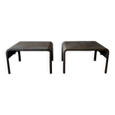 Pair of large riveted metal industrial tables