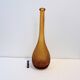 Vintage Empoli carafe bottle in amber yellow glass with diamond point