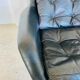 Vintage Danish swivel chair in black leather by Bramin