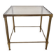Vintage French Brass Side Table With Glass Top, 1950s